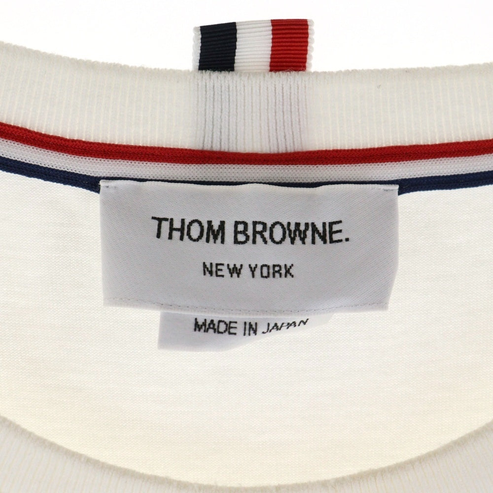 THOM BROWNE(トムブラウン) サイドスリッド クルーネック 半袖Tシャツ ホワイト MJS067A-00042100