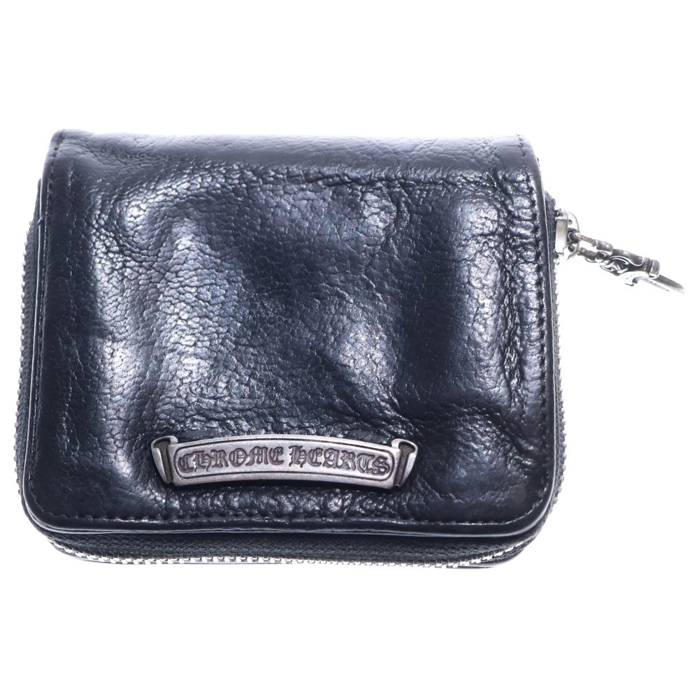 CHROME HEARTS(クロムハーツ) SQ ZIP BILL スクエアジップビル レザーウォレット 財布 ブラック BCA376