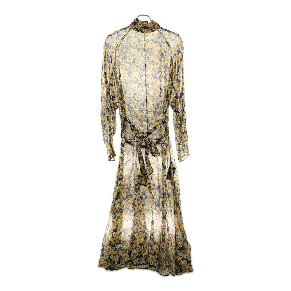 SAINT LAURENT PARIS(サンローランパリ) フラワー総柄 シルク ワンピース イエロー 659577 レディース