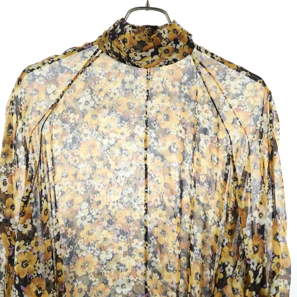 SAINT LAURENT PARIS(サンローランパリ) フラワー総柄 シルク ワンピース イエロー 659577 レディース