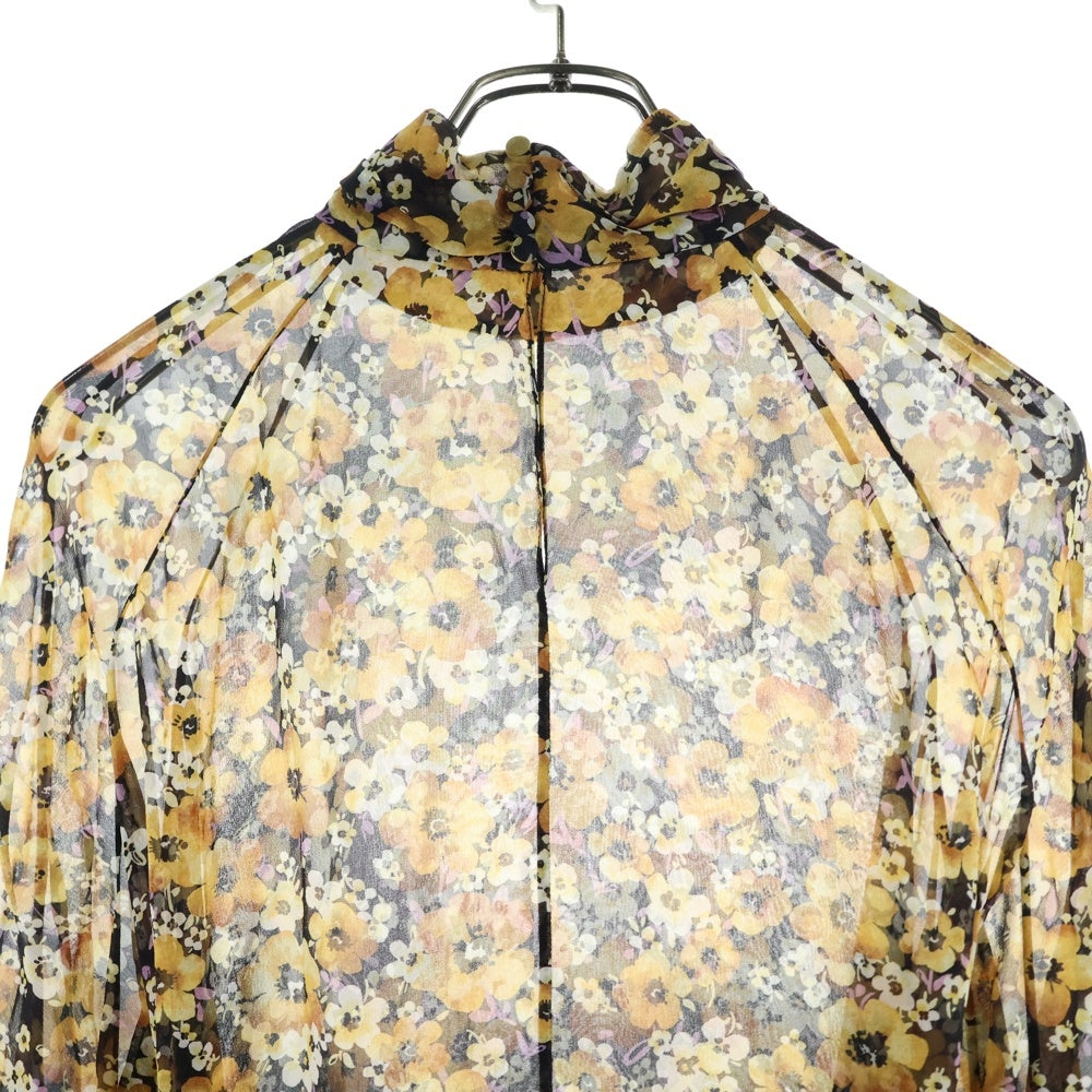 SAINT LAURENT PARIS(サンローランパリ) フラワー総柄 シルク ワンピース イエロー 659577 レディース