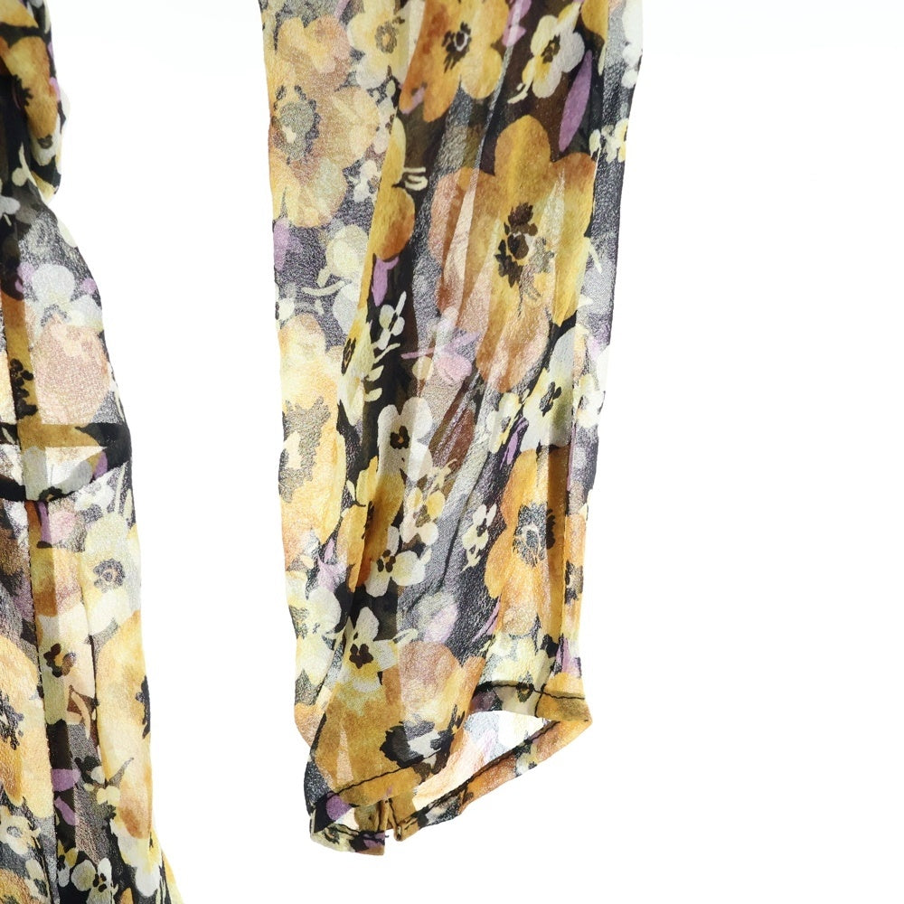 SAINT LAURENT PARIS(サンローランパリ) フラワー総柄 シルク ワンピース イエロー 659577 レディース