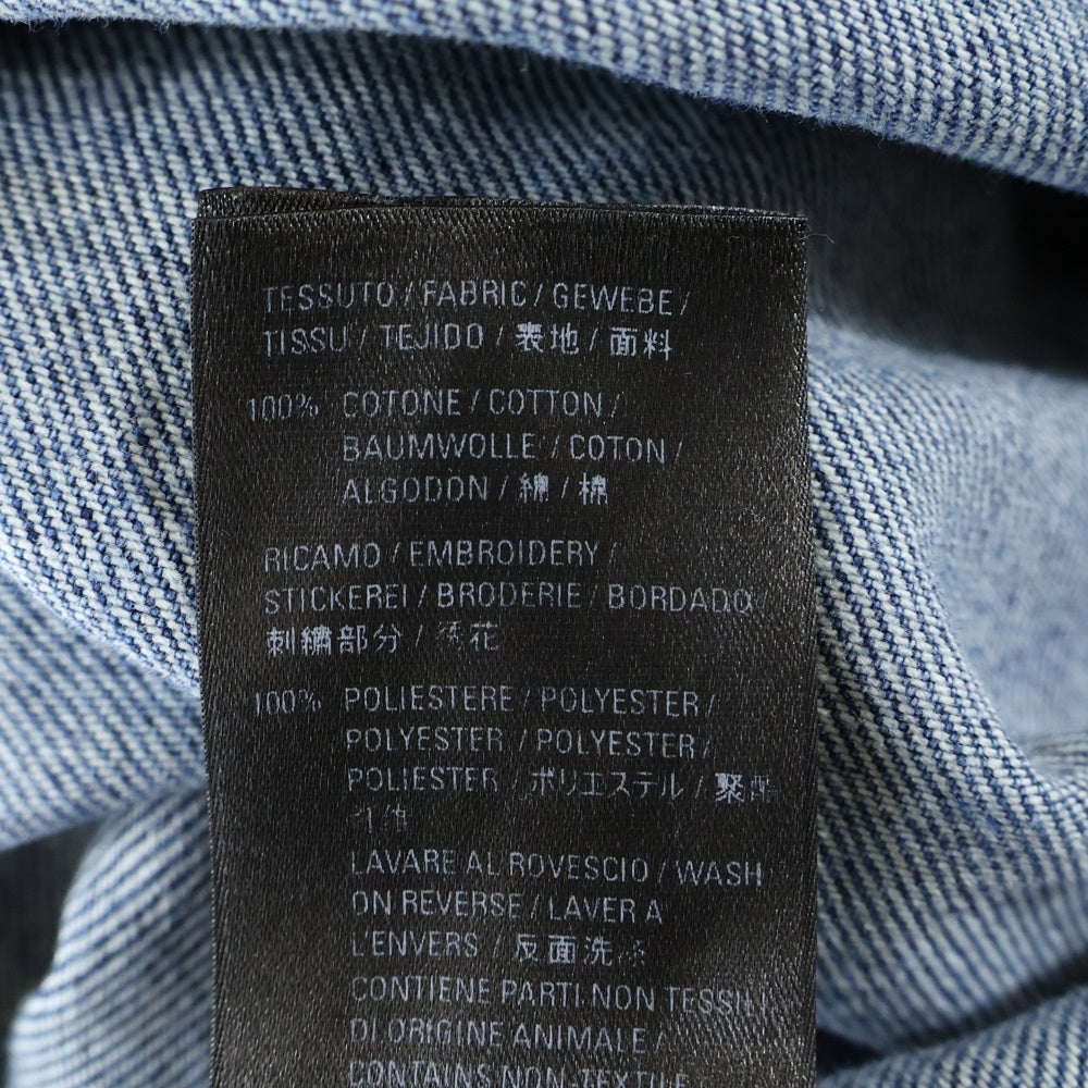 BALENCIAGA(バレンシアガ) 19AW フロント刺繍ロゴ デニムロングシャツ 半袖ワンピース インディゴ レディース 600150 THW25