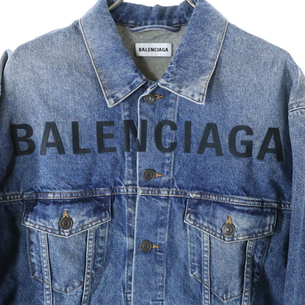 BALENCIAGA(バレンシアガ) 19AW フロント刺繍ロゴ デニムジャケット インディゴ 594386 TCW03