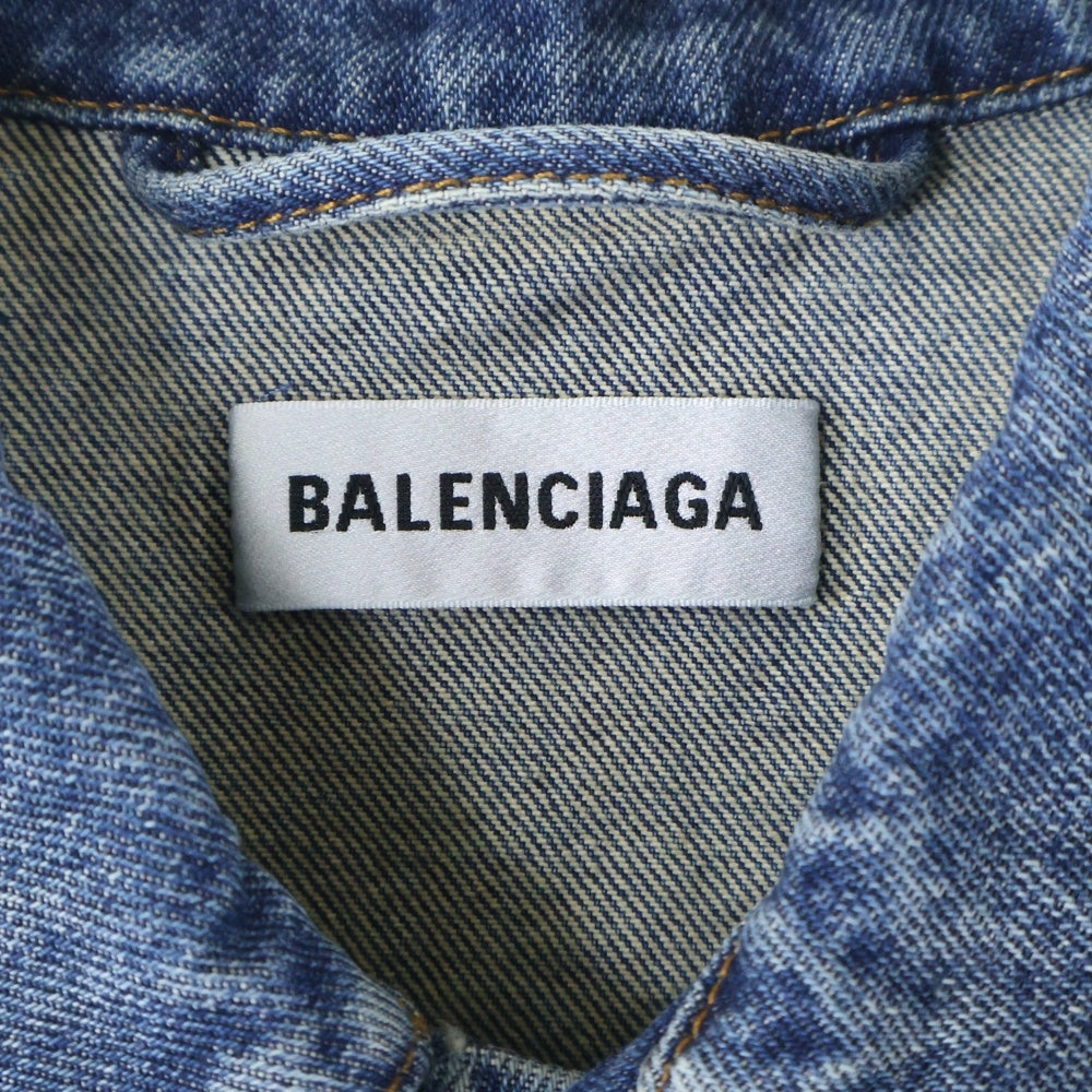 BALENCIAGA(バレンシアガ) 19AW フロント刺繍ロゴ デニムジャケット インディゴ 594386 TCW03