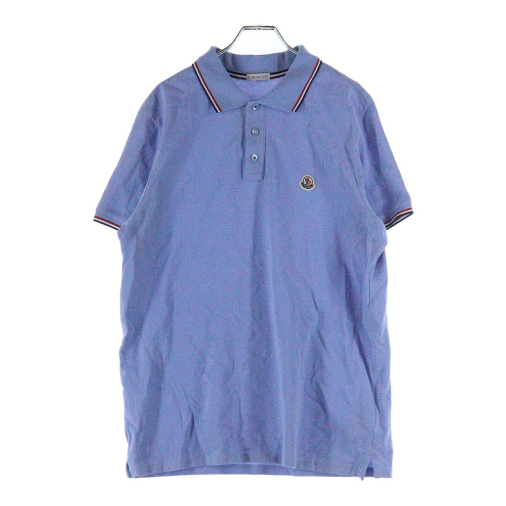 MONCLER(モンクレール) AGLIA POLO MANICA CORTA 胸ロゴワッペン 半袖ポロシャツ ブルー E10918345600