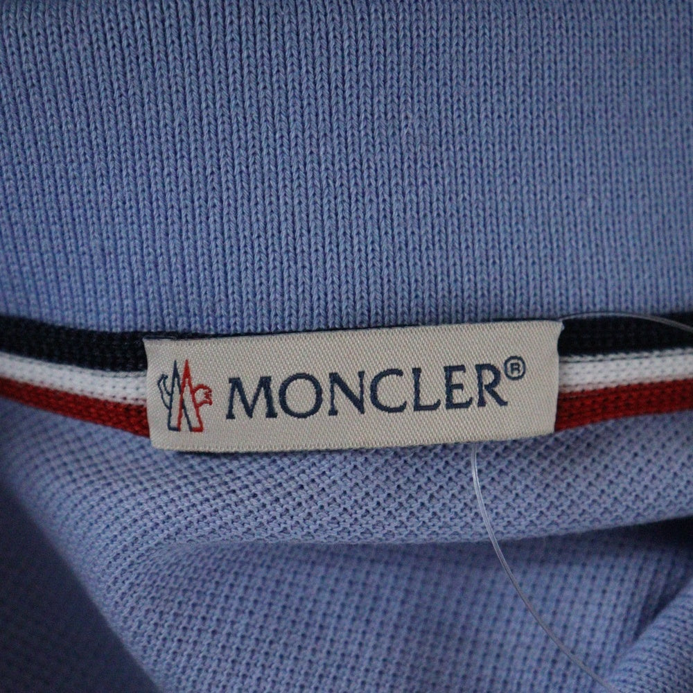 MONCLER(モンクレール) AGLIA POLO MANICA CORTA 胸ロゴワッペン 半袖ポロシャツ ブルー E10918345600