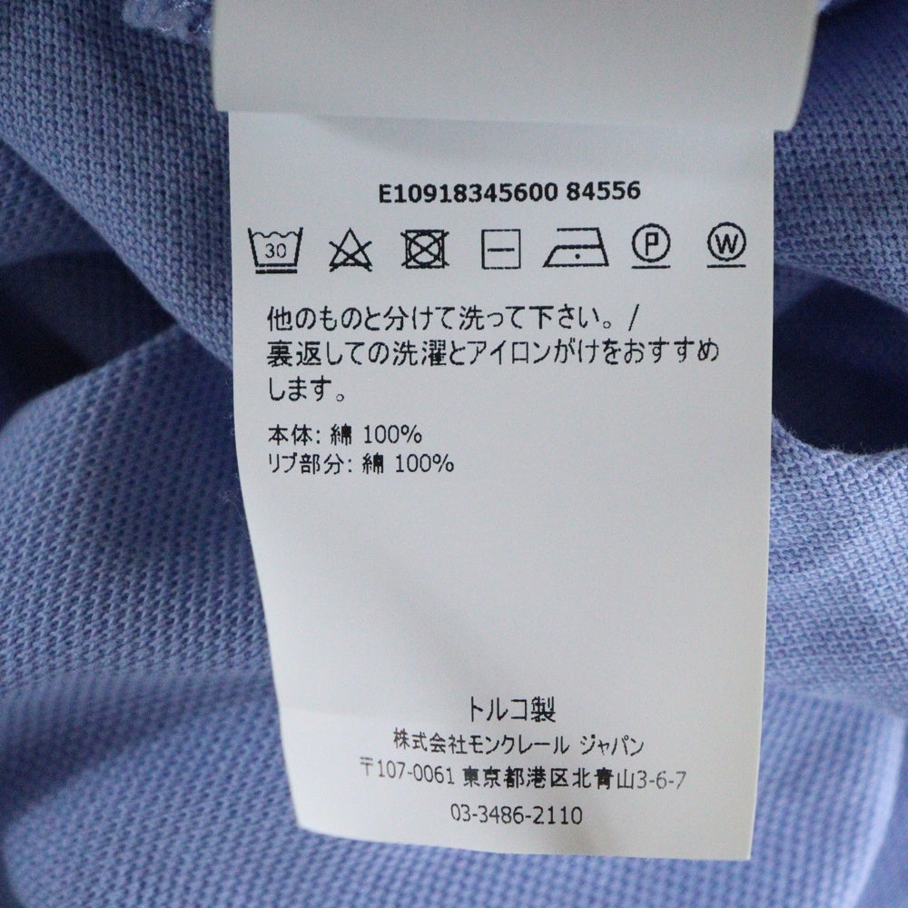 MONCLER(モンクレール) AGLIA POLO MANICA CORTA 胸ロゴワッペン 半袖ポロシャツ ブルー E10918345600