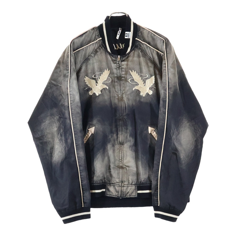 MAISON MIHARAYASUHIRO(メゾンミハラヤスヒロ) 24SS SOUVENIR JACKET バック刺繍 スーバニア ジップアップジャケット スカジャン ブラック J12BL041