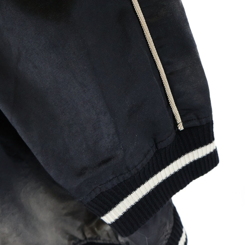 MAISON MIHARAYASUHIRO(メゾンミハラヤスヒロ) 24SS SOUVENIR JACKET バック刺繍 スーバニア ジップアップジャケット スカジャン ブラック J12BL041