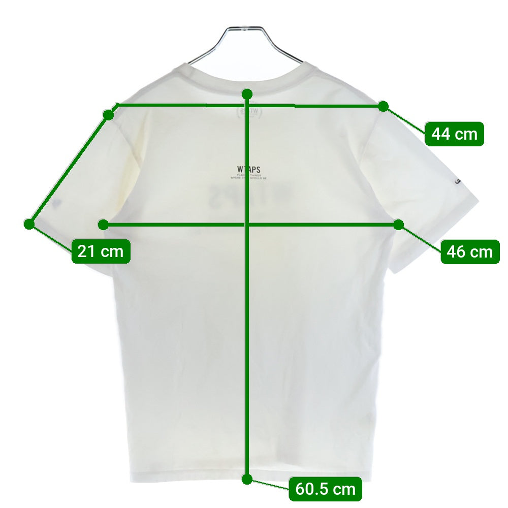 WTAPS(ダブルタップス) 胸ロゴプリント バックホワイトプリント 半袖 クルーネック Tシャツ ホワイト