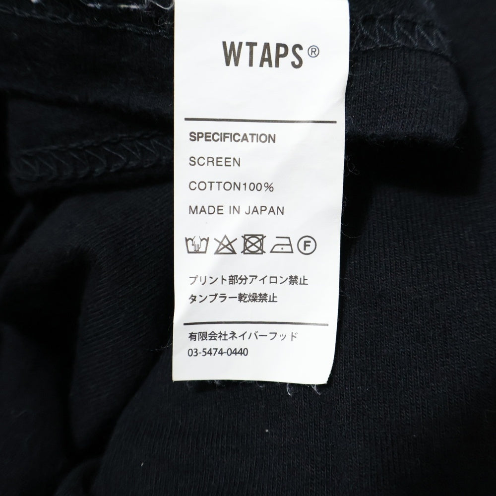 WTAPS(ダブルタップス) フロントロゴプリント 半袖 クルーネック Tシャツ ブラック