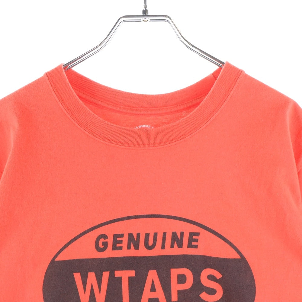 WTAPS(ダブルタップス) サークルロゴ プリント 半袖 クルーネック Tシャツ オレンジ