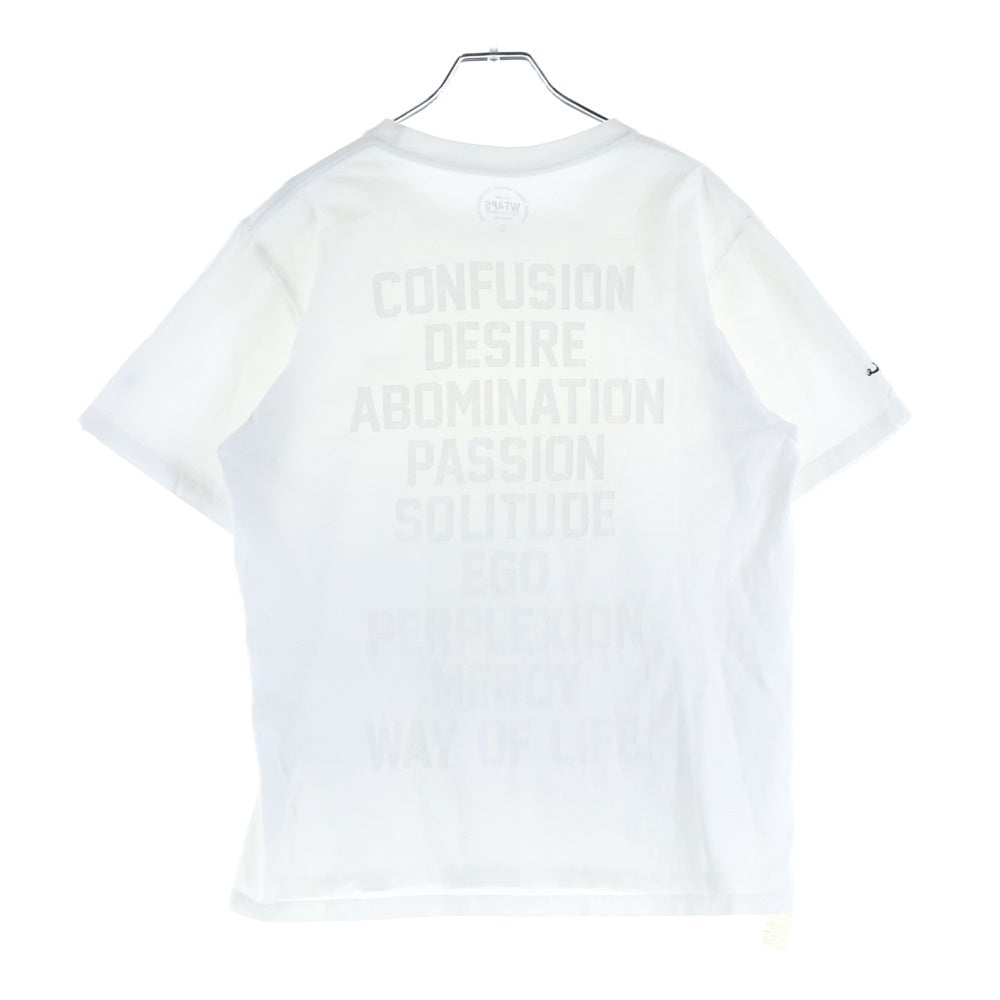 WTAPS(ダブルタップス) フロントロゴ プリント 袖刺繍 半袖 クルーネック Tシャツ ホワイト