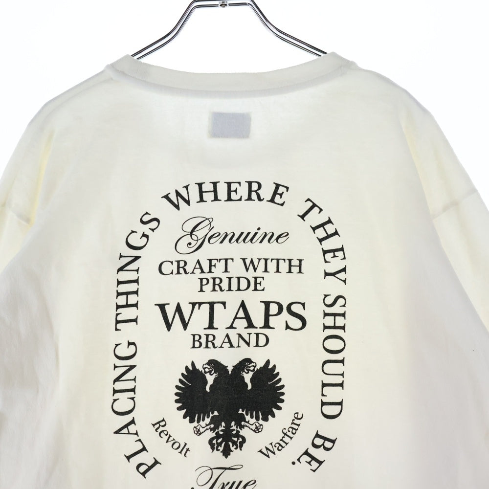 WTAPS(ダブルタップス) DESIGN LS HERALDRY 長袖 クルーネック Tシャツ ホワイト 171ATDT-CSM07