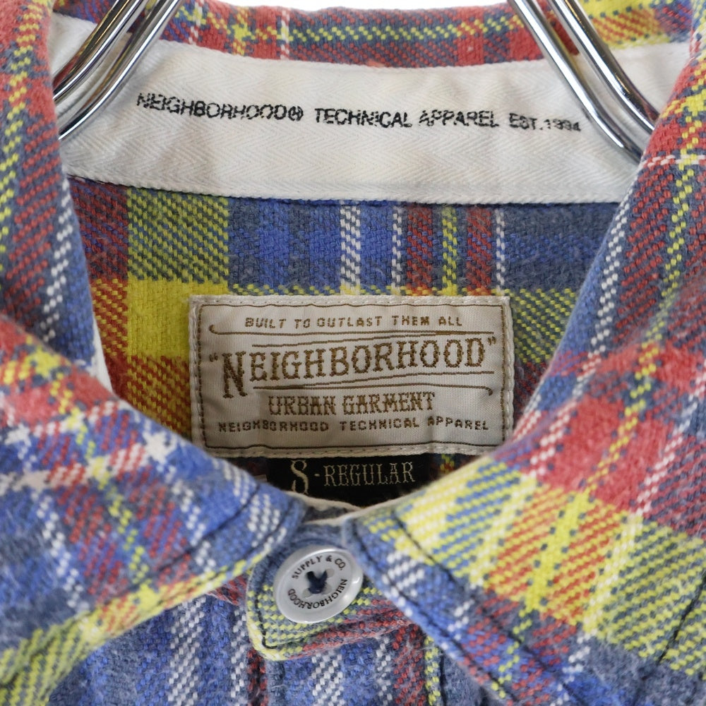 NEIGHBORHOOD(ネイバーフッド) CLASS-5 NEL 長袖シャツ コットンシャツ ボタン チェック マルチカラー 131SECFN-SHM01
