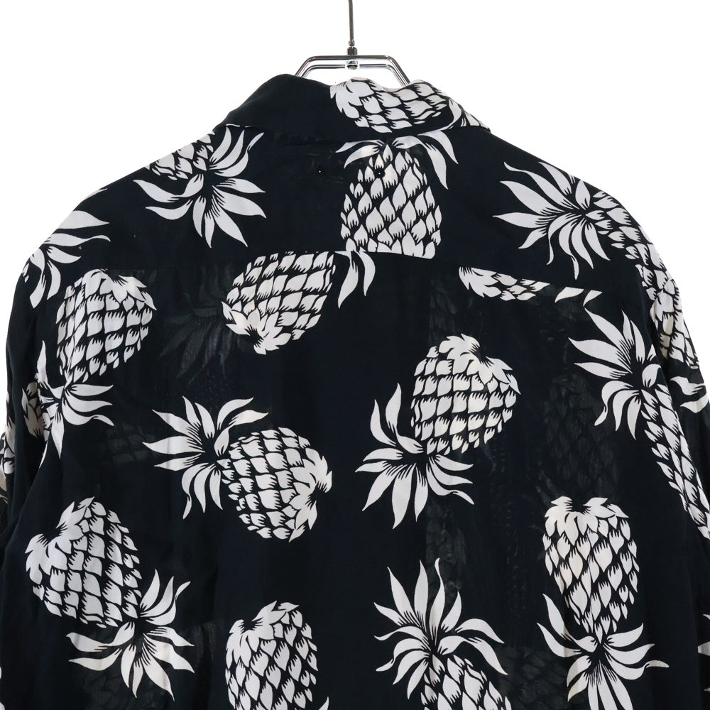 SOPHNET.(ソフネット) パイナップル総柄 長袖シャツ ブラック SOPH-189077