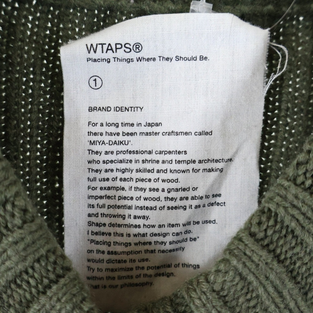 WTAPS(ダブルタップス) 14AW 142MADT-KNM02 YOUTHFUL DAYZ COMMANDER SEWATER WOOL クルーネック 長袖ニット セーター カーキ