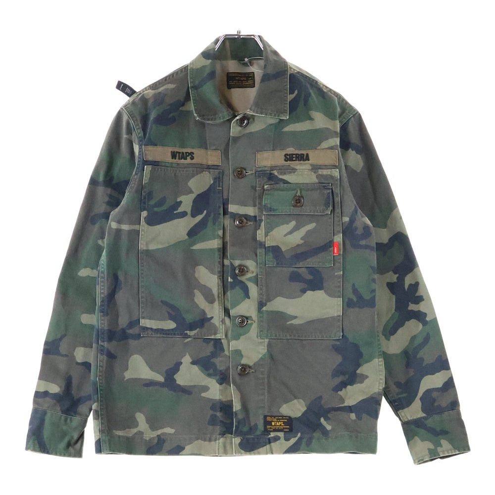 WTAPS(ダブルタップス) 16AW 162LTDT-SHM02 HBT LS 02 SHIRT ミリタリーカモフラ長袖シャツジャケット カーキ
