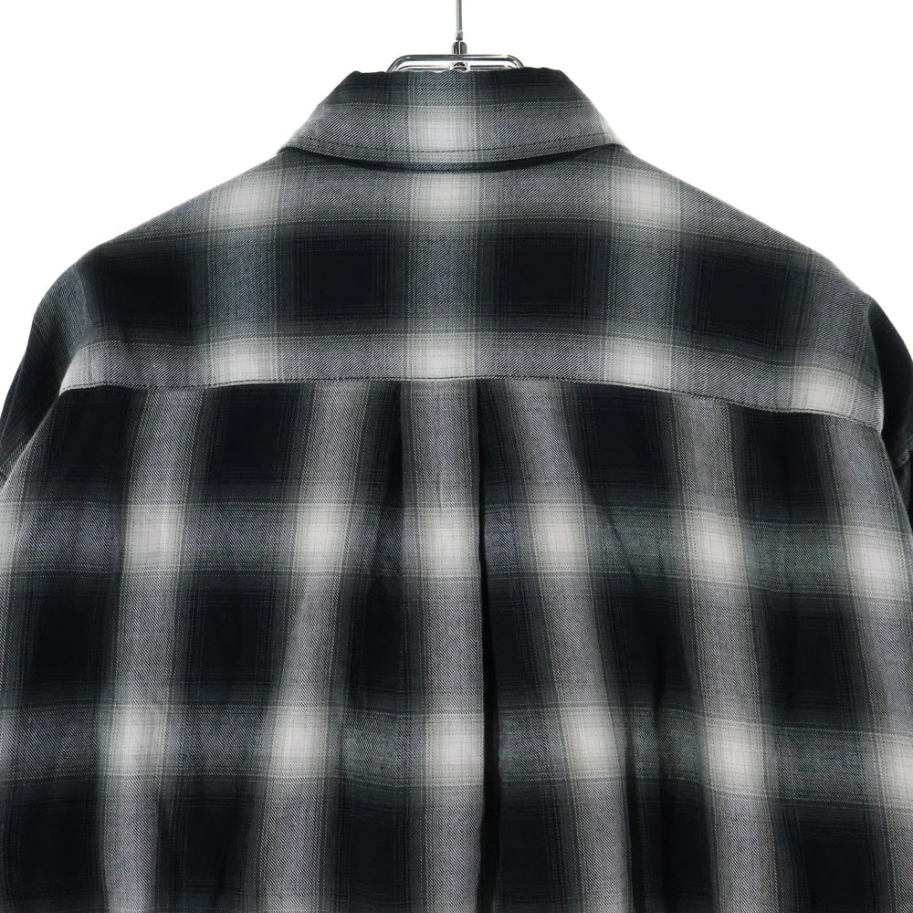 SEQUEL(シークエル) 24SS OMBRE CHECK BIG SIZE SHIRT オンブレチェックビッグシャツ グレー