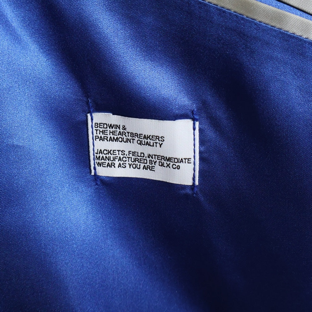BEDWIN & THE HEARTBREAKERS(ベドウィンアンドザハートブレーカーズ) フロント刺繍 スーベニアジャケット ブルー