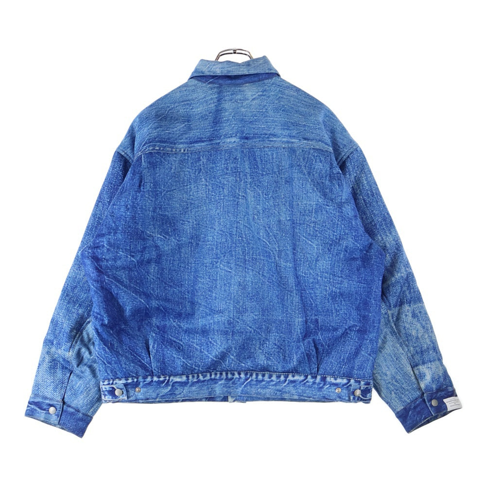 TALKING ABOUT THE ABSTRACTION(トーキング アバウト ザ アブストラクション) 2nd Type デニム転写 中綿ジャケット インディゴ NPT-J-001