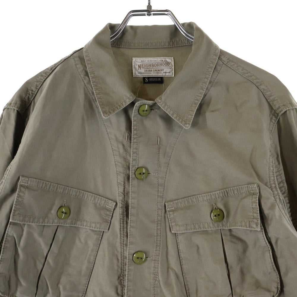 NEIGHBORHOOD(ネイバーフッド) フロント刺繍 長袖 ワークシャツ カーキ 131OANH-SHM02