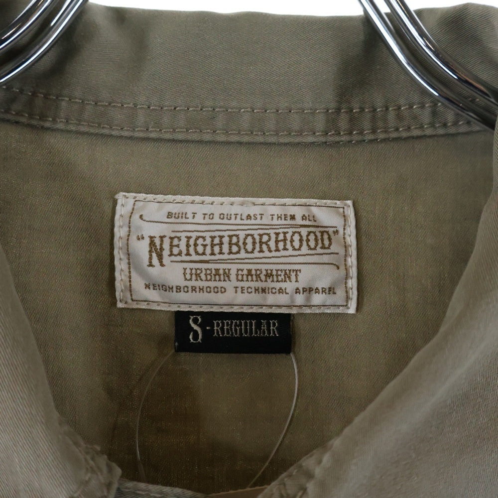 NEIGHBORHOOD(ネイバーフッド) フロント刺繍 長袖 ワークシャツ カーキ 131OANH-SHM02