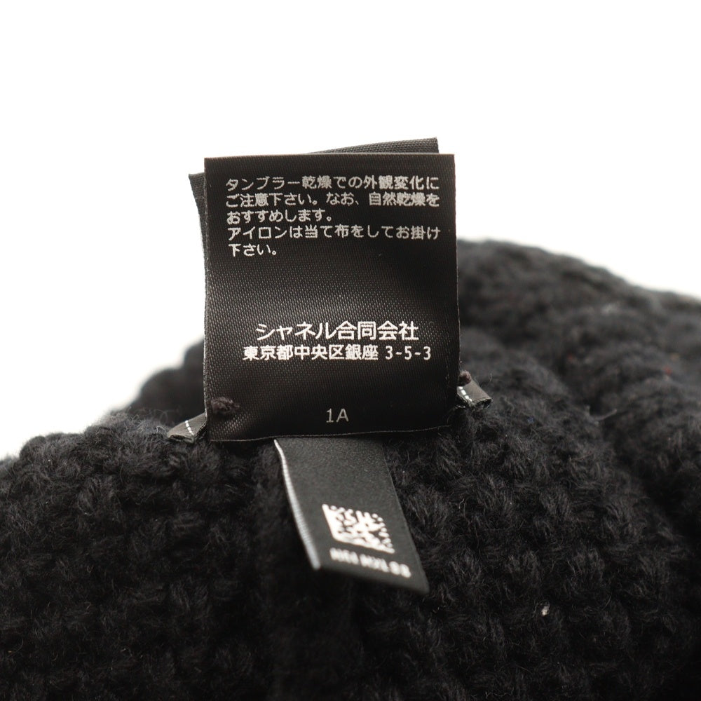 CHANEL(シャネル) ココマーク フロントロゴ ビーニー ニットキャップ ブラック