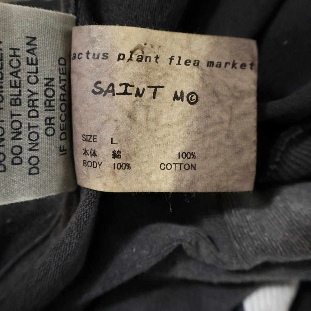 SAINT MICHAEL(セントマイケル) ×cactus plant flea market TEE SMILE カクタスプラントフリーマーケット ティースマイル クルーネック半袖Tシャツ/カットソー ブラック SM-YS1-0000-C01