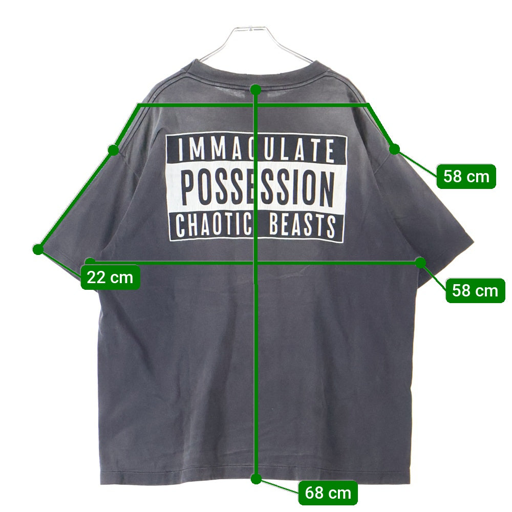 SAINT MICHAEL(セントマイケル) ×cactus plant flea market TEE SMILE カクタスプラントフリーマーケット ティースマイル クルーネック半袖Tシャツ/カットソー ブラック SM-YS1-0000-C01