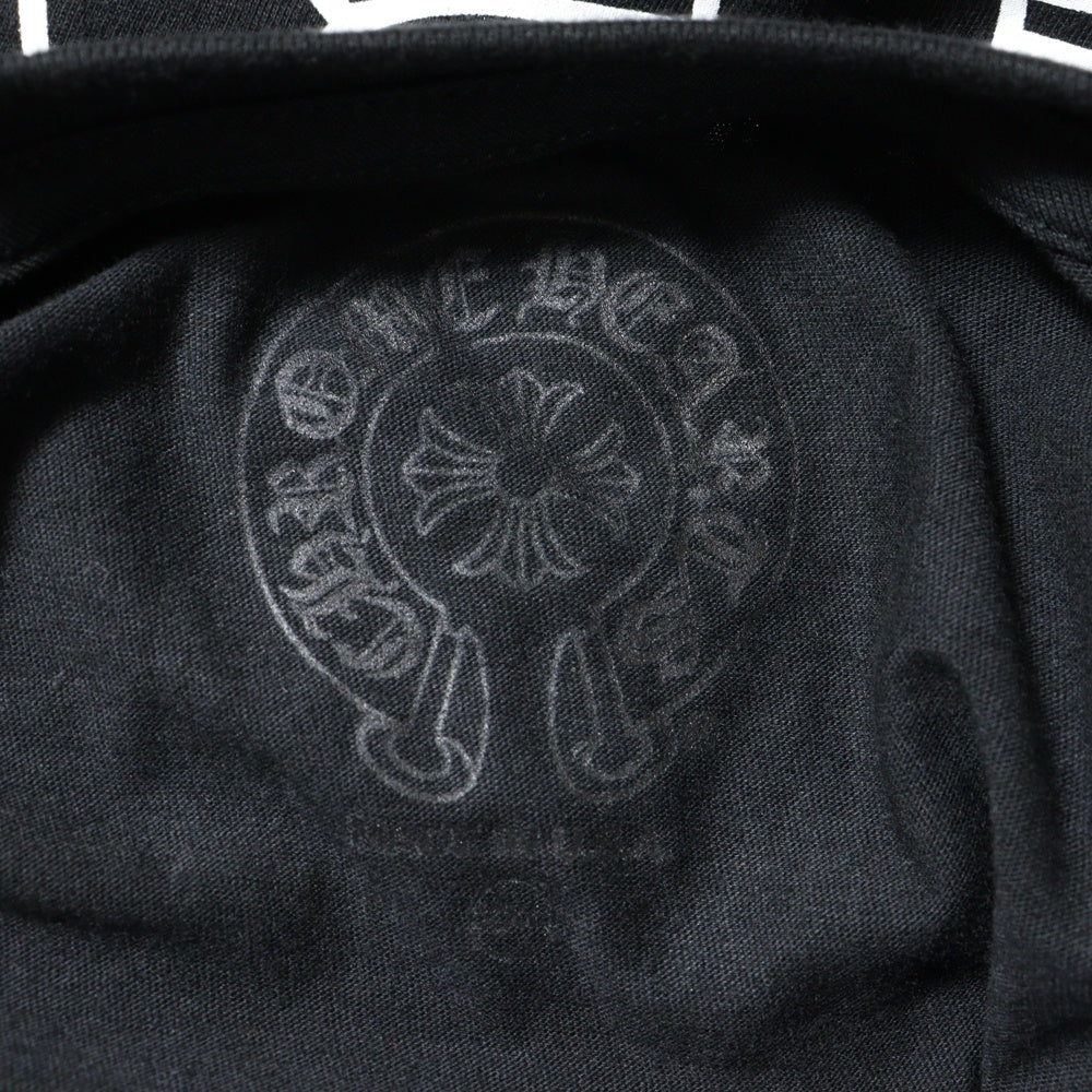 CHROME HEARTS(クロムハーツ) マイアミ限定 ホースシュー バックプリント 袖フローラル 長袖 クルーネック カットソー ロンT ブラック