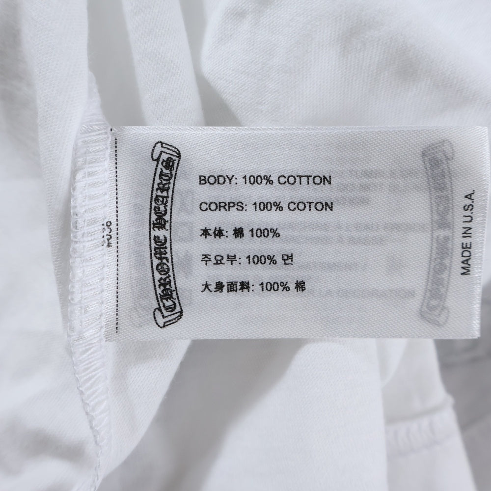 CHROME HEARTS(クロムハーツ) マイアミ限定 バックホースシュー プリント 半袖 クルーネック Tシャツ ホワイト