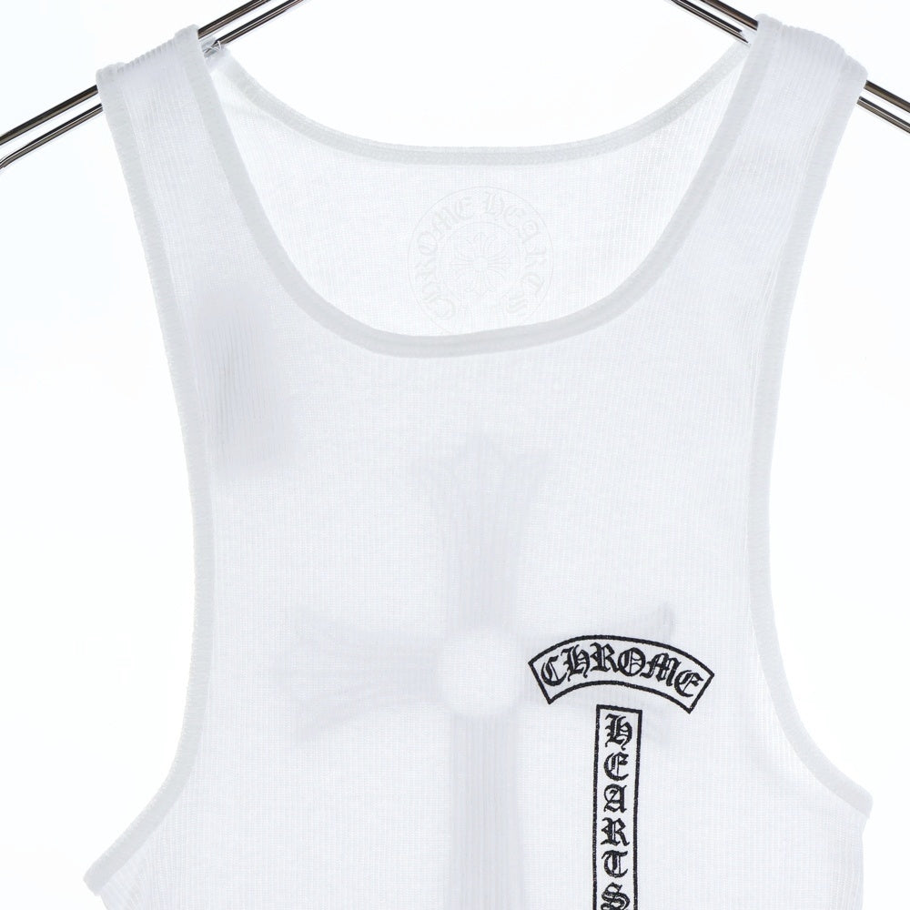 CHROME HEARTS(クロムハーツ) バッククロスプリントリブタンクトップ RIB TANK ホワイト