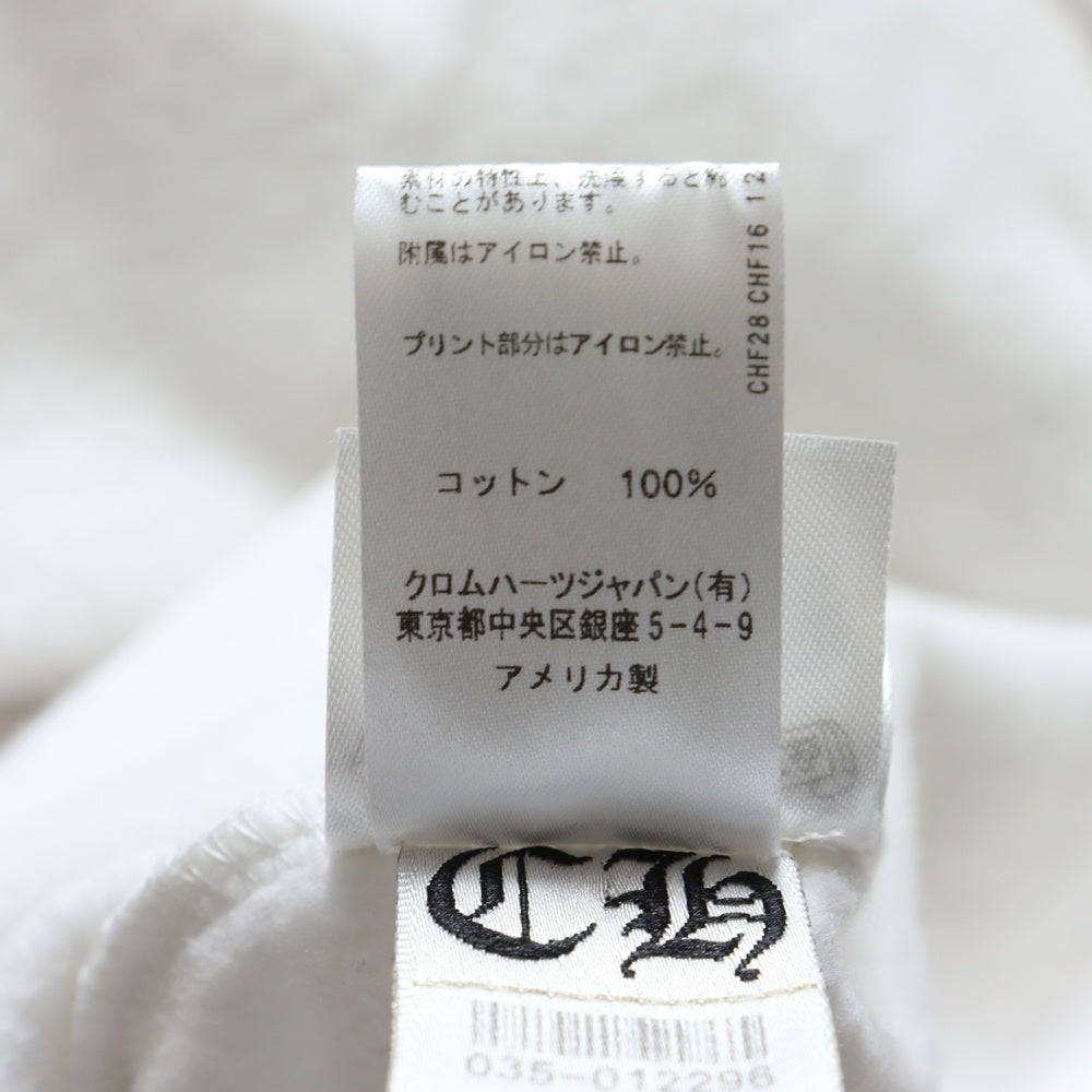 CHROME HEARTS(クロムハーツ) バックホースシュー 袖フローラル ピンクプリント パーカー プルオーバー ホワイト