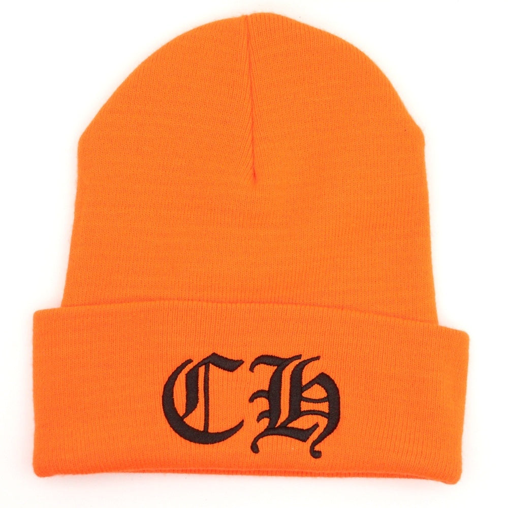 CHROME HEARTS(クロムハーツ) CH刺繍アクリルビーニー帽子 ACRYLIC WATCH CAP アクリルワッチキャップ オレンジ
