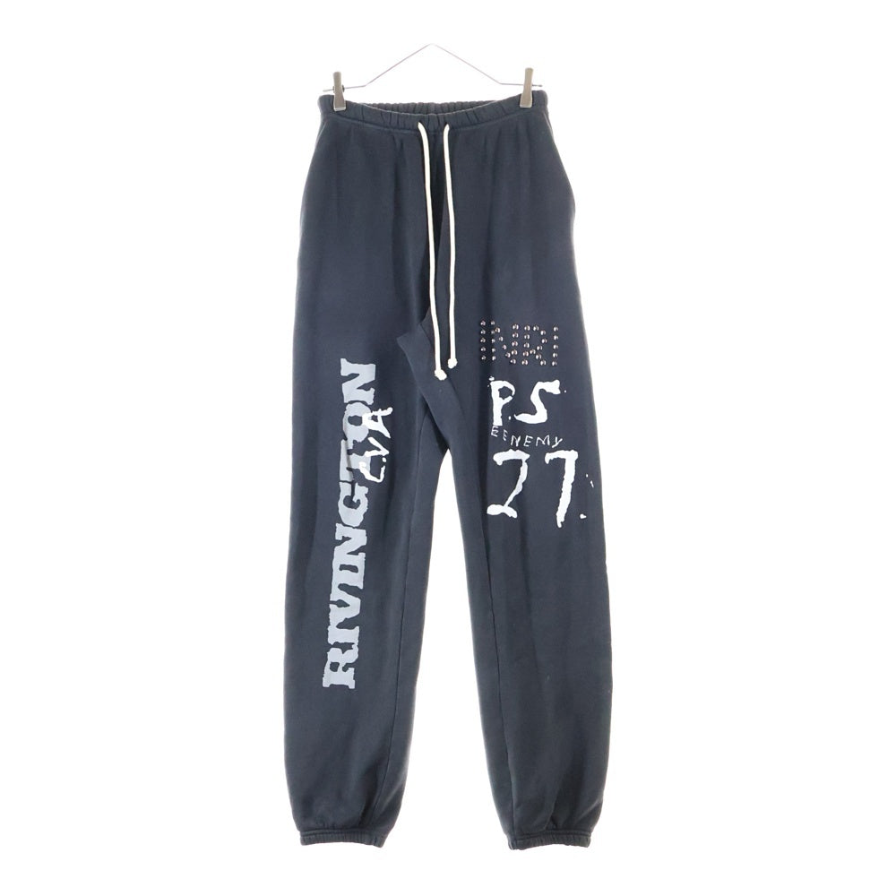RRR123 RIVINGTON roi Rebis(リヴィントンロイレビス) 24AW INRI SWEAT アイエヌアールアイ スウェット スタッズ フロントプリント パンツ ブラック