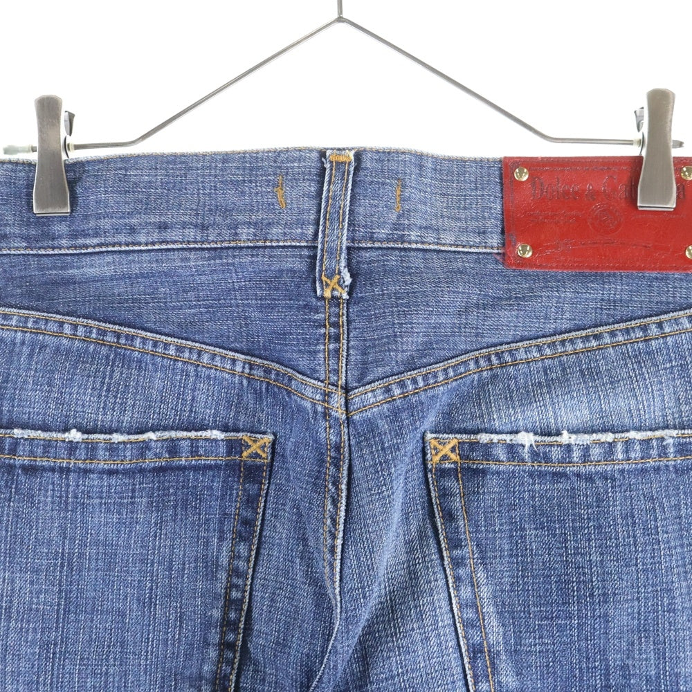 DOLCE & GABBANA(ドルチェアンドガッバーナ) レッドパッチ ダメージ加工 ストレートデニム インディゴ ZDP61/804N