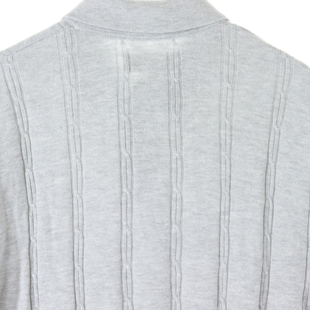 KITH(キス) 25SS Tilden Polo チルデン ロゴ刺繍 半袖ニットポロシャツ グレー 25-071-060-0029-2-0