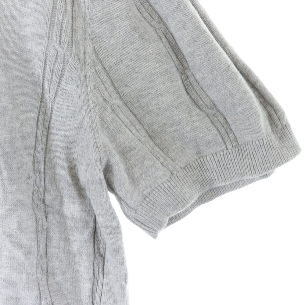 KITH(キス) 25SS Tilden Polo チルデン ロゴ刺繍 半袖ニットポロシャツ グレー 25-071-060-0029-2-0