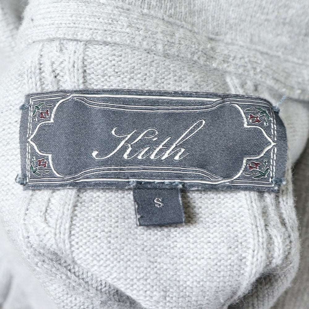 KITH(キス) 25SS Tilden Polo チルデン ロゴ刺繍 半袖ニットポロシャツ グレー 25-071-060-0029-2-0