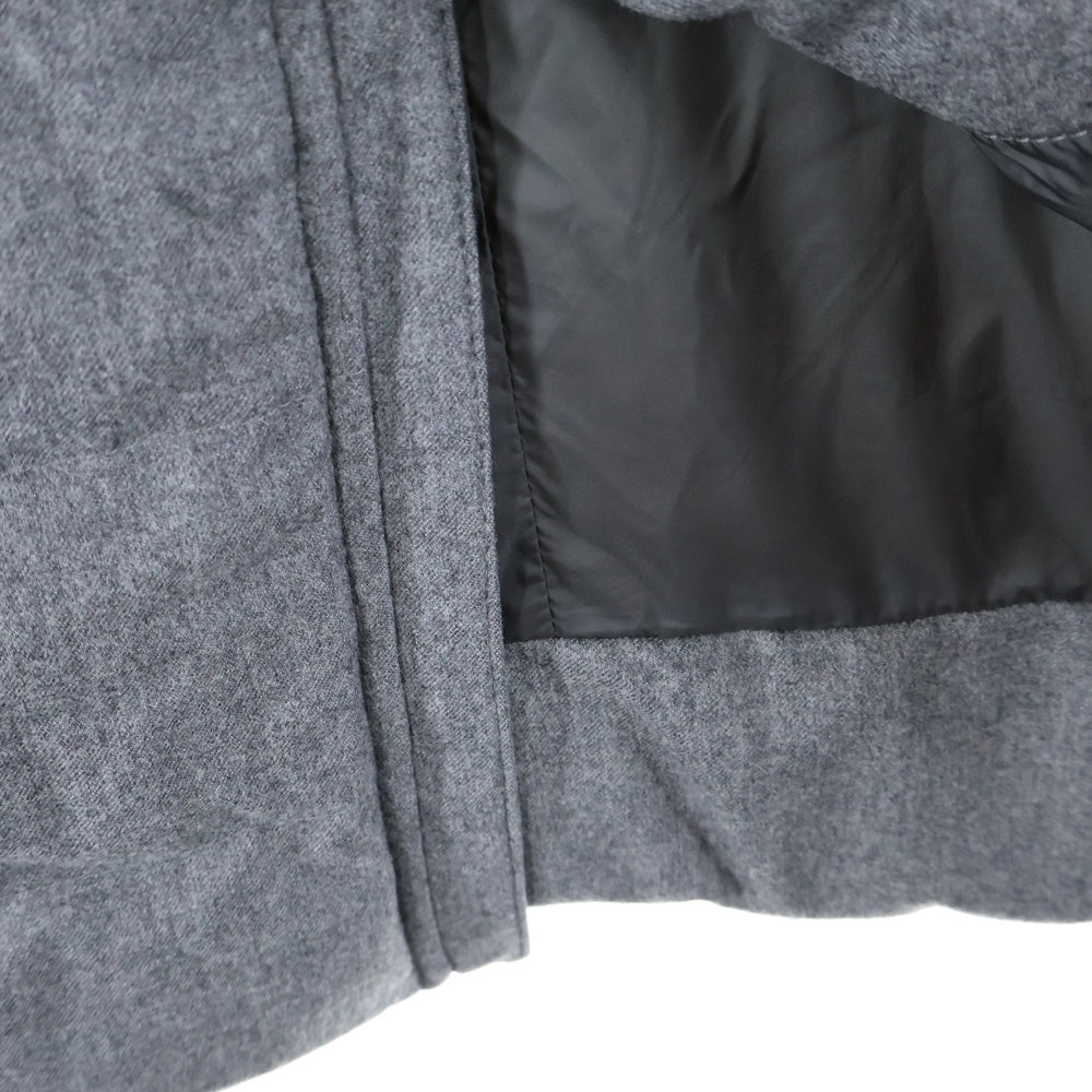 MONCLER(モンクレール) 18AW ウール フーデッド ジップアップ ロングコートダウンジャケット グレー D20913170780 54272