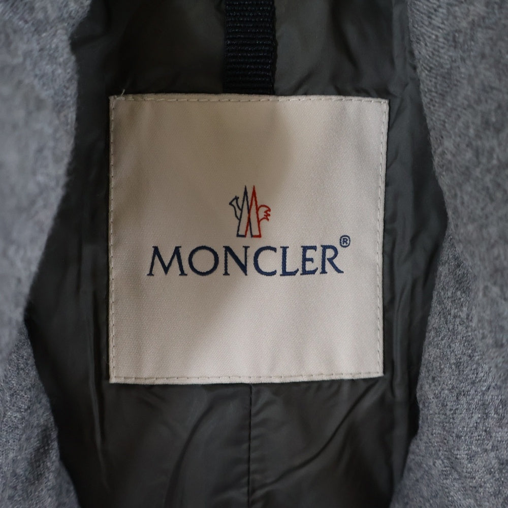 MONCLER(モンクレール) 18AW ウール フーデッド ジップアップ ロングコートダウンジャケット グレー D20913170780 54272