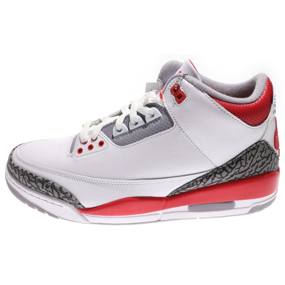 NIKE(ナイキ) AIR JORDAN 3 RETRO エアジョーダン 3 レトロ ファイヤーレッド ハイカットスニーカー ホワイト/レッド US10.5/28.5cm DN3707-160