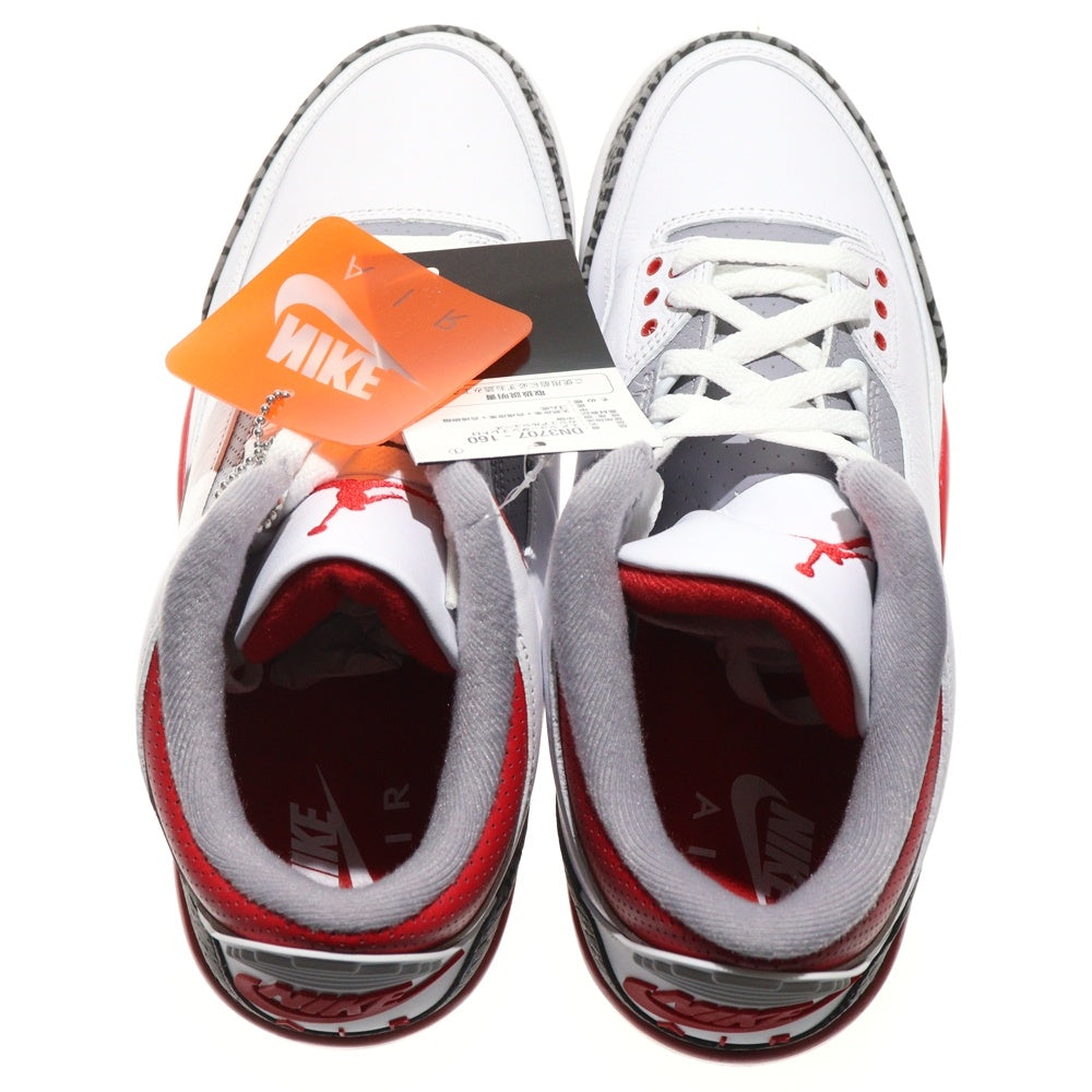 NIKE(ナイキ) AIR JORDAN 3 RETRO エアジョーダン 3 レトロ ファイヤーレッド ハイカットスニーカー ホワイト/レッド US10.5/28.5cm DN3707-160