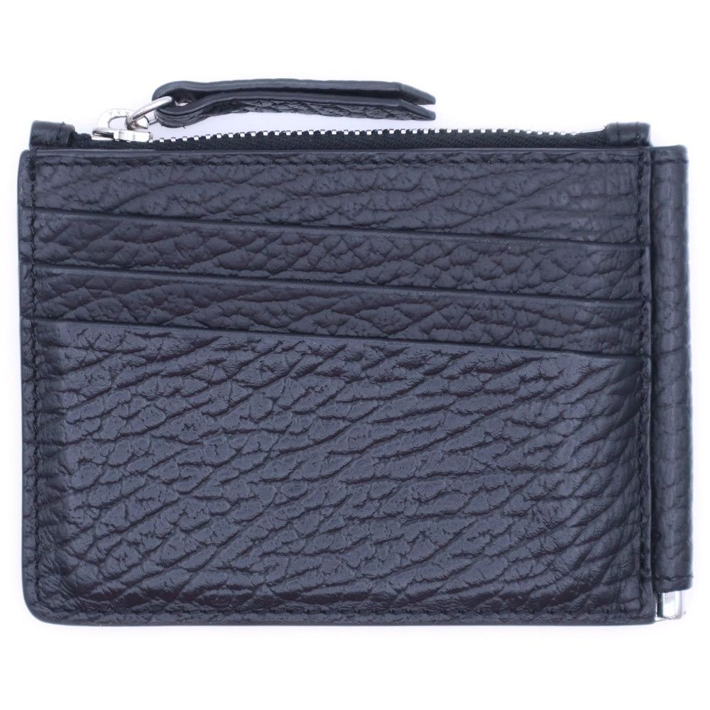 Maison Margiela(メゾンマルジェラ) グレインレザー マネークリップ付き 二つ折り 財布 ブラック SA1UI0022 P4455