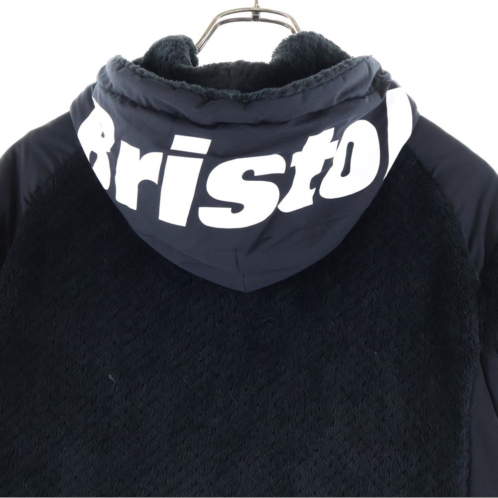 F.C.R.B./F.C.Real Bristol/FCRB(エフシーアールビー/エフシーレアルブリストル) POLARTEC HYBRID HOODED JACKET フリースジャケット ジップアップ ブラック FCRB-232052