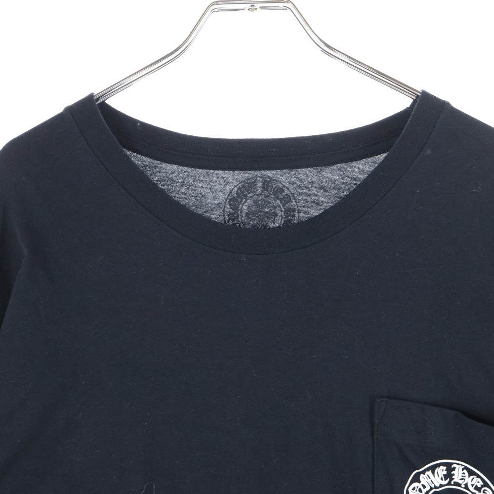 CHROME HEARTS(クロムハーツ) FLRL CRS HORSESHOE L/S バックホースシュー 袖フローラル ロングスリーブカットソー 長袖Tシャツ ロンT ブラック