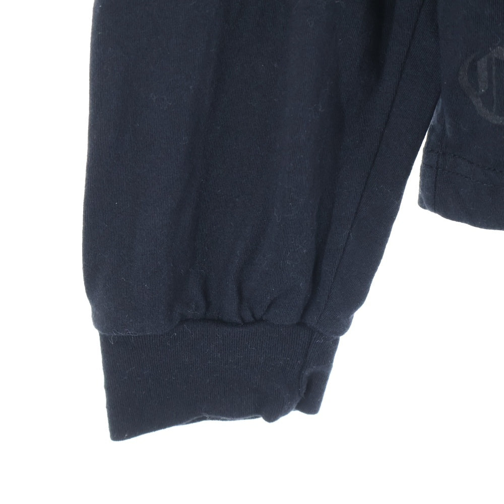 CHROME HEARTS(クロムハーツ) FLRL CRS HORSESHOE L/S バックホースシュー 袖フローラル ロングスリーブカットソー 長袖Tシャツ ロンT ブラック