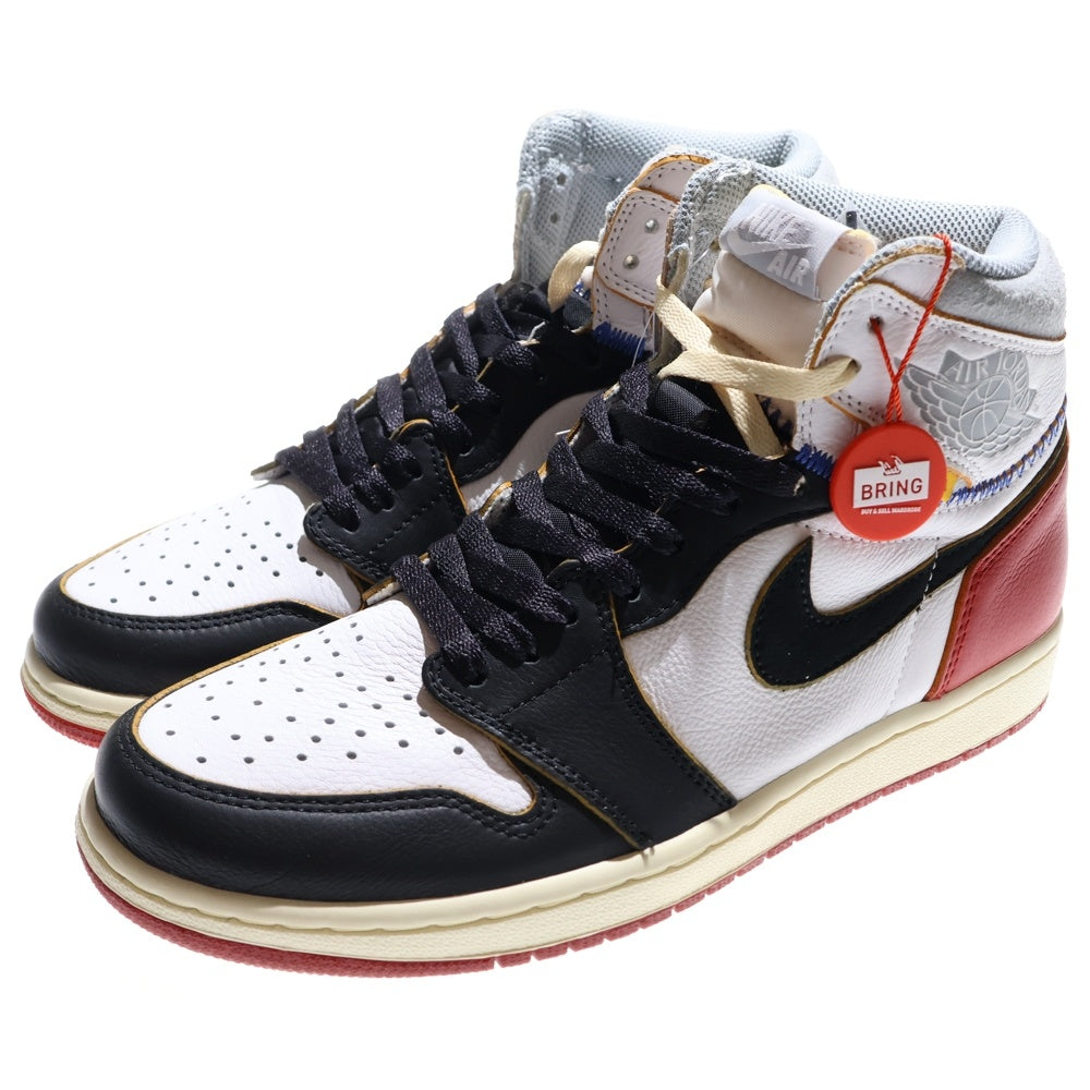NIKE(ナイキ) ×UNION AIR JORDAN 1 RETRO HI NRG BV1300-106 ユニオン エアジョーダン1 ハイカットスニーカー ブラック/レッド/ホワイト US9/27cm